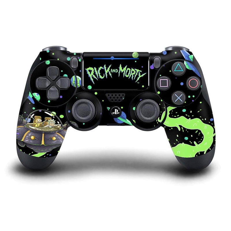 Head Case Designs Officially Licensed Rick And Morty The Space Cruiser Graphics Vinyl Sticker Gaming Skin Decal Cover Compatible With Sony PlayStation 4 PS4 DualShock 4 Controller - Image 1